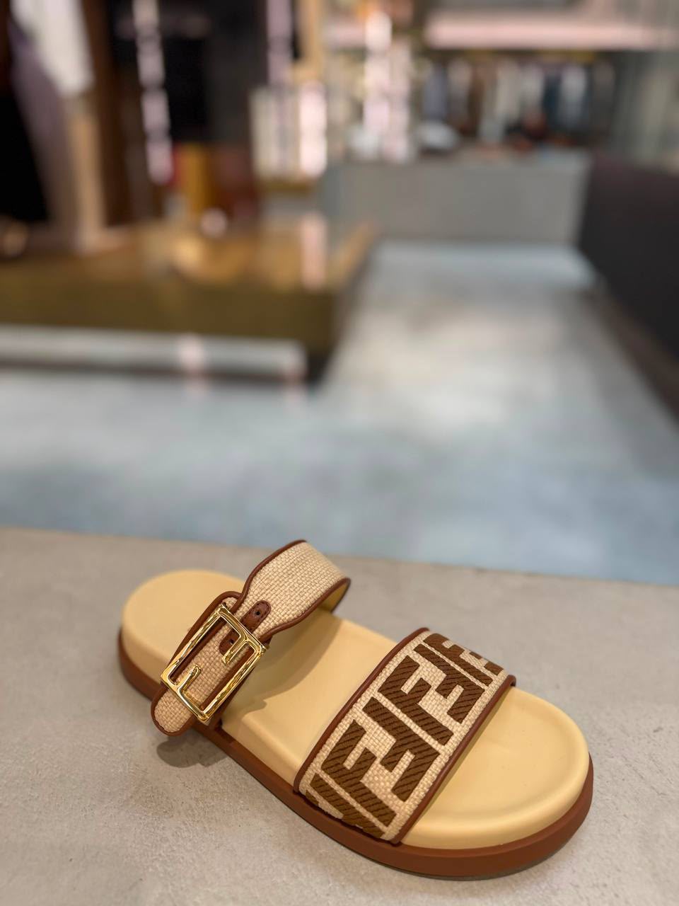 FF Logo Buckle Slides