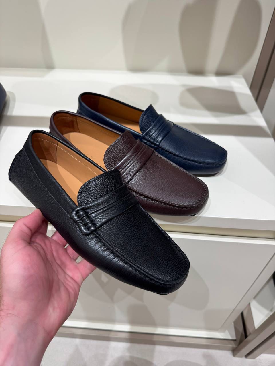 Pebbled Leather Loafers
