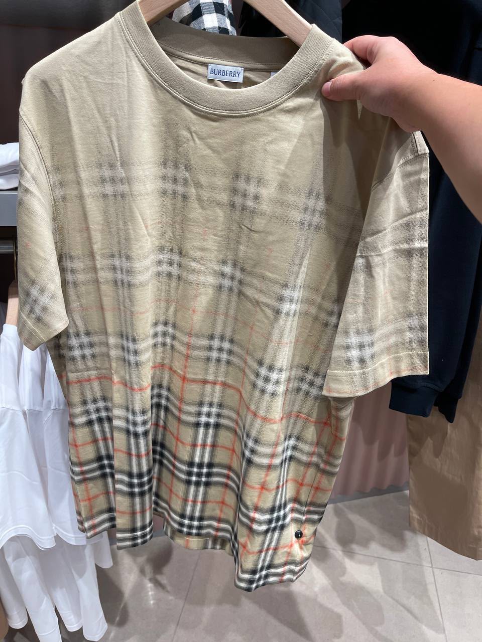 Check Cotton Oversized T-shirt