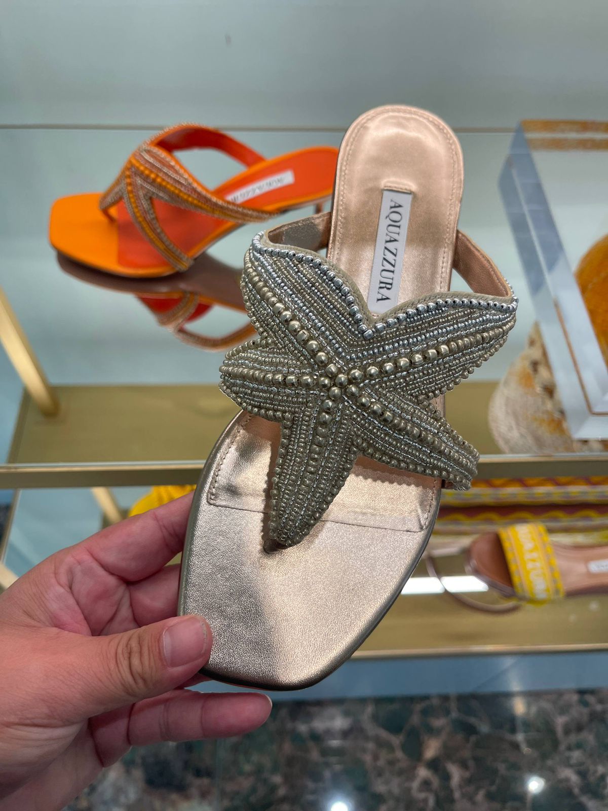 Starfish Beaded Flat Sandals
