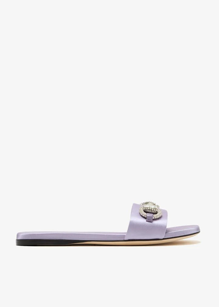 Hangisi Satin Flat Slides