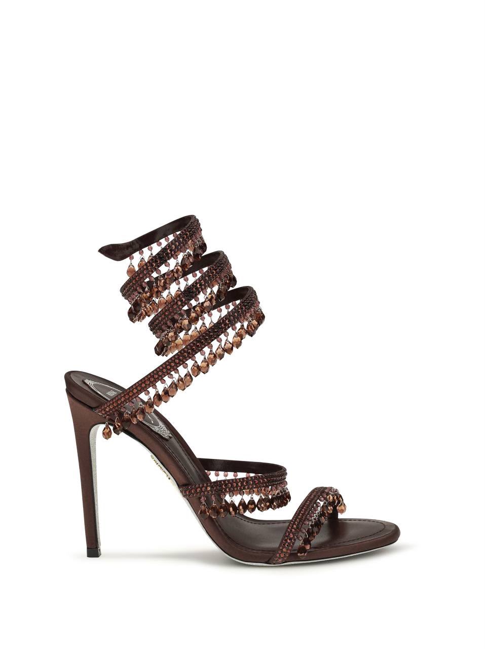 Cleo Embellished Satin Sandals