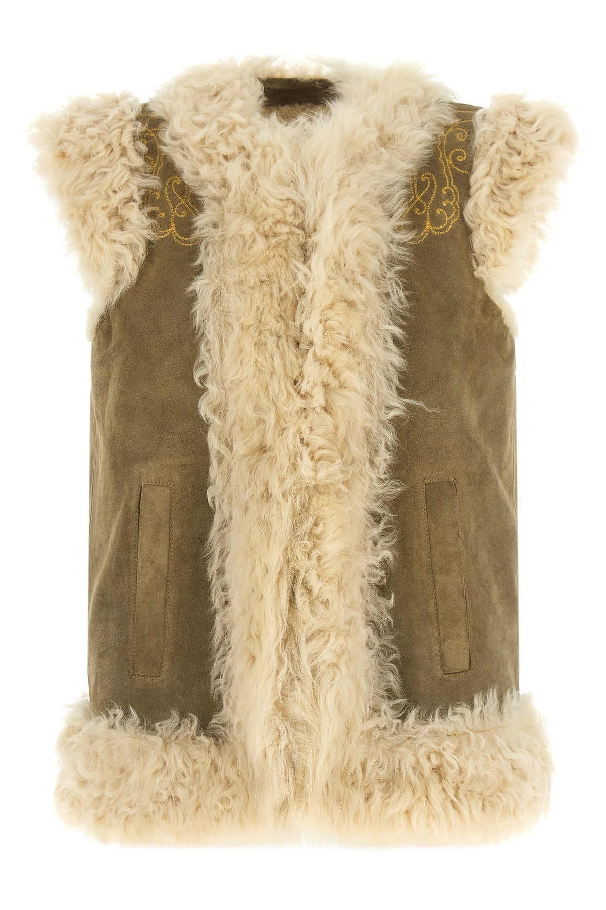 Peacock embroidery vest