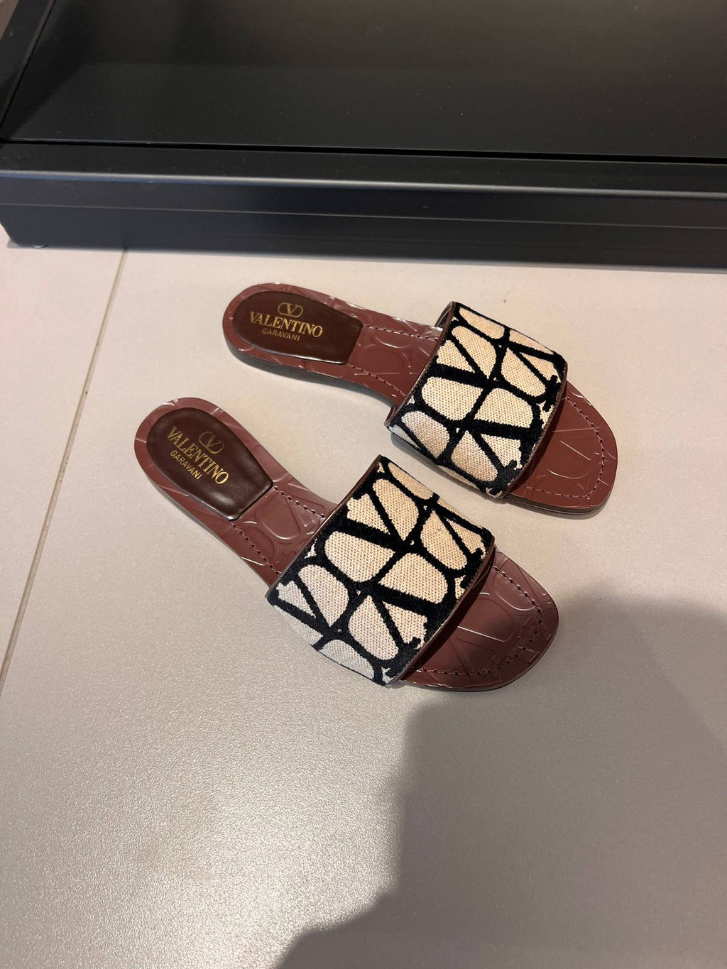 Valentino Garavani VLogo Signature Slide Sandal in Fabric