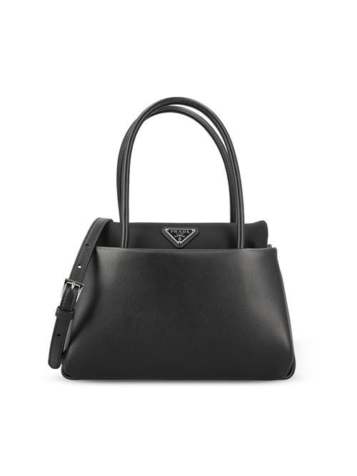Small Leather and Re-Nylon Tote Bag