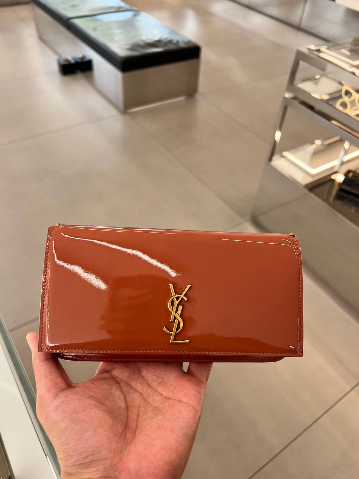 Kate Chain Wallet in Patent Leather
