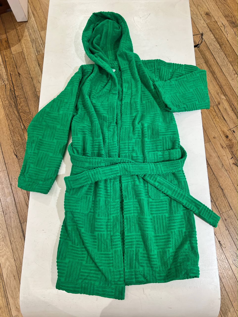 Textured Hooded Bathrobe