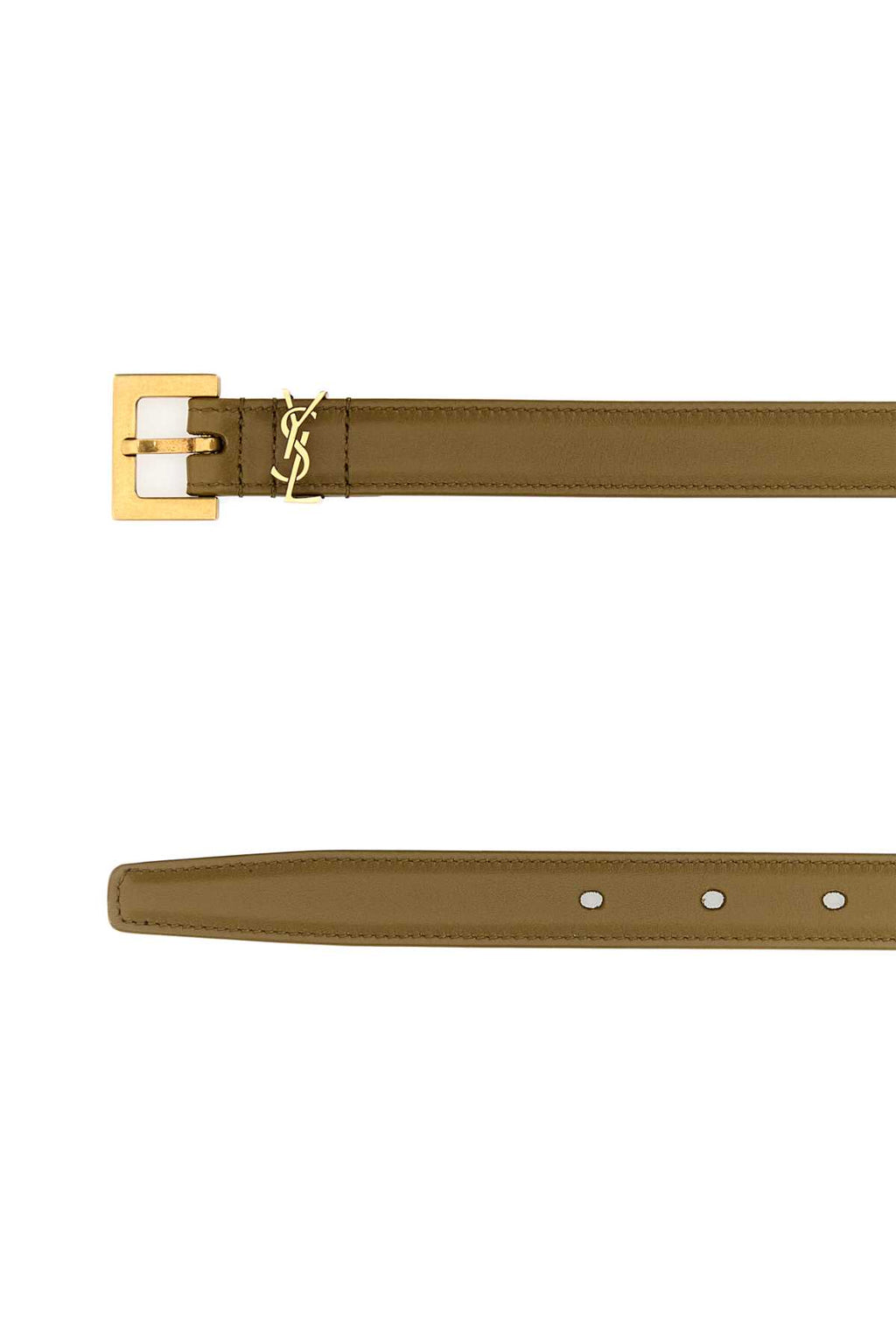 SAINT LAURENT YSL BELT For Women Exterior: 100% Calf Finishing: Antiqued golden metal
