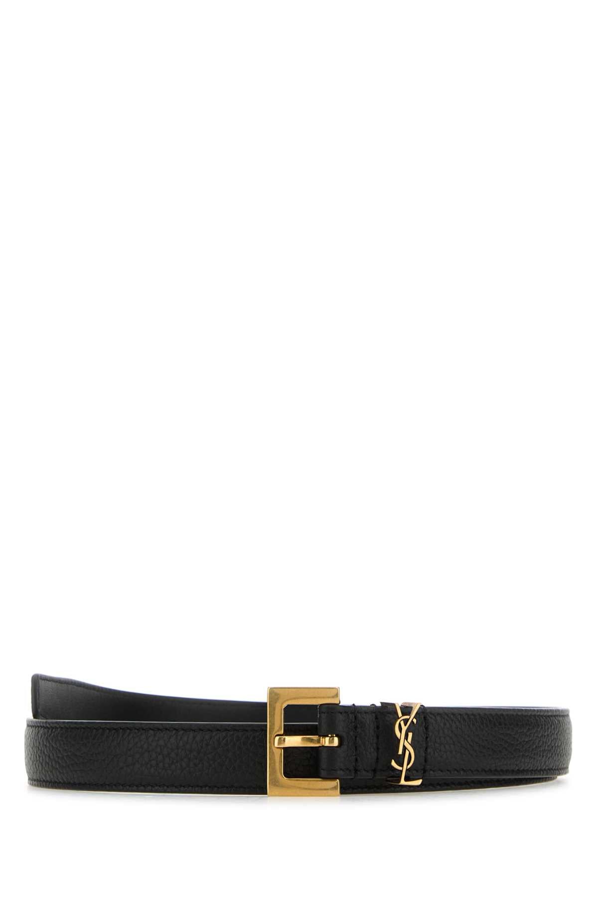 SAINT LAURENT CINTURE For Women Exterior: 100% Calf Finishing: Antiqued golden metal