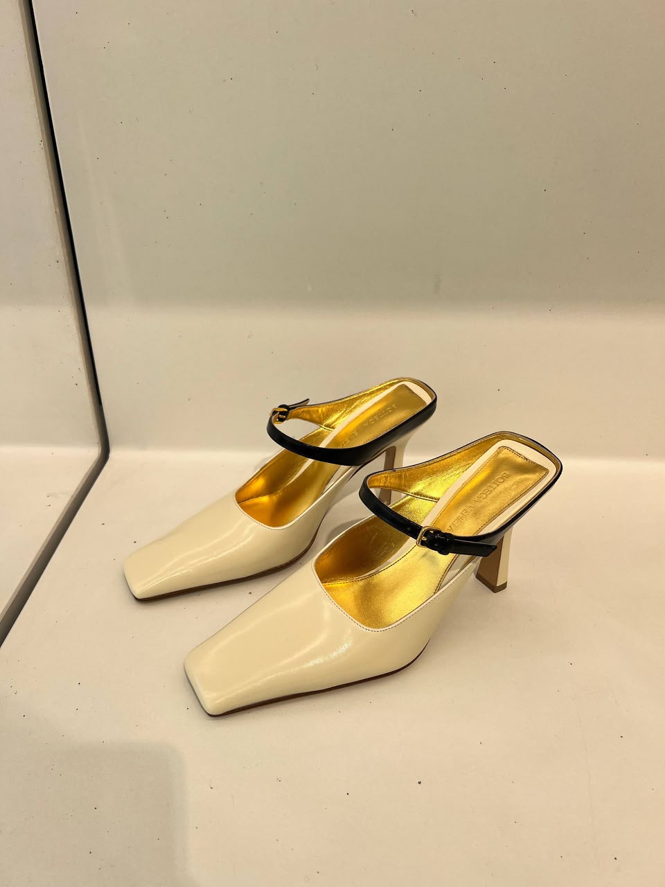 Square-Toe Mule with Ankle Strap