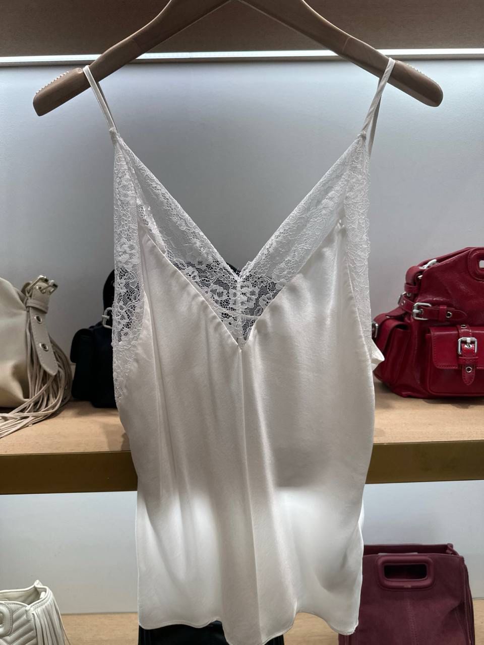 Lace-Trimmed Satin Camisole