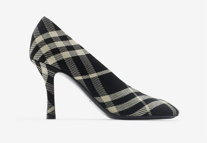 Check Knit Stiletto Pumps