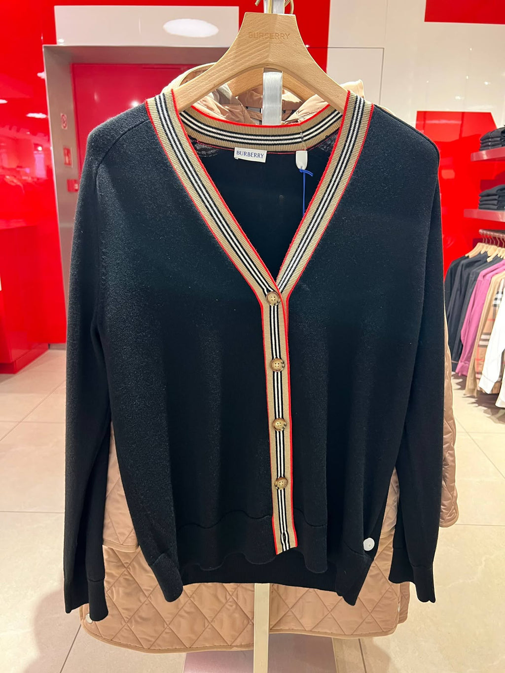 Icon Stripe V-neck Cardigan