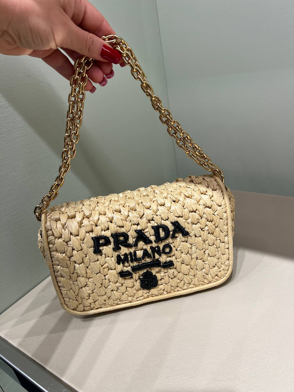 Prada Raffia Shoulder Bag