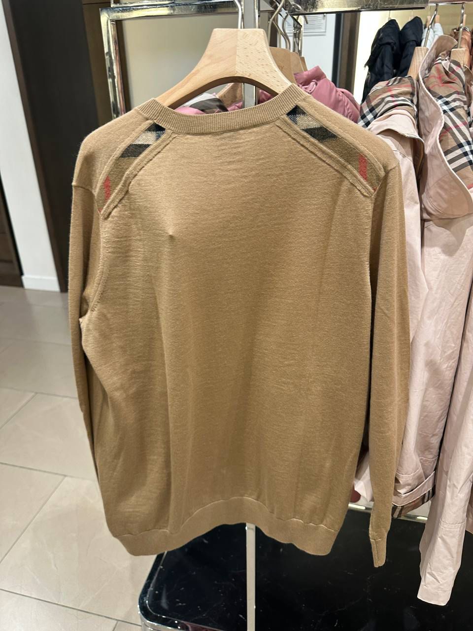 Check Detail Merino Wool Sweater
