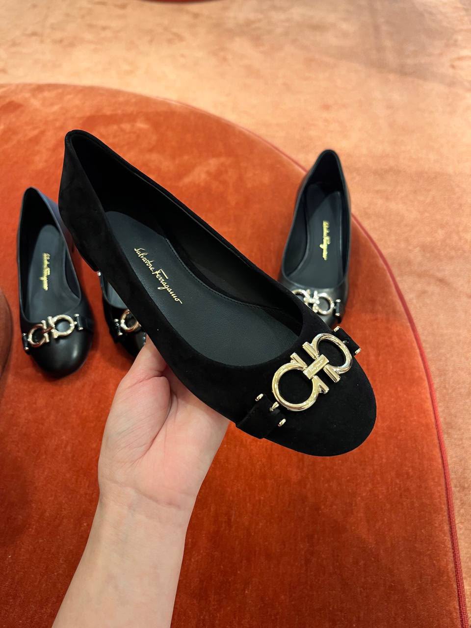 Gancini Suede Ballet Flats