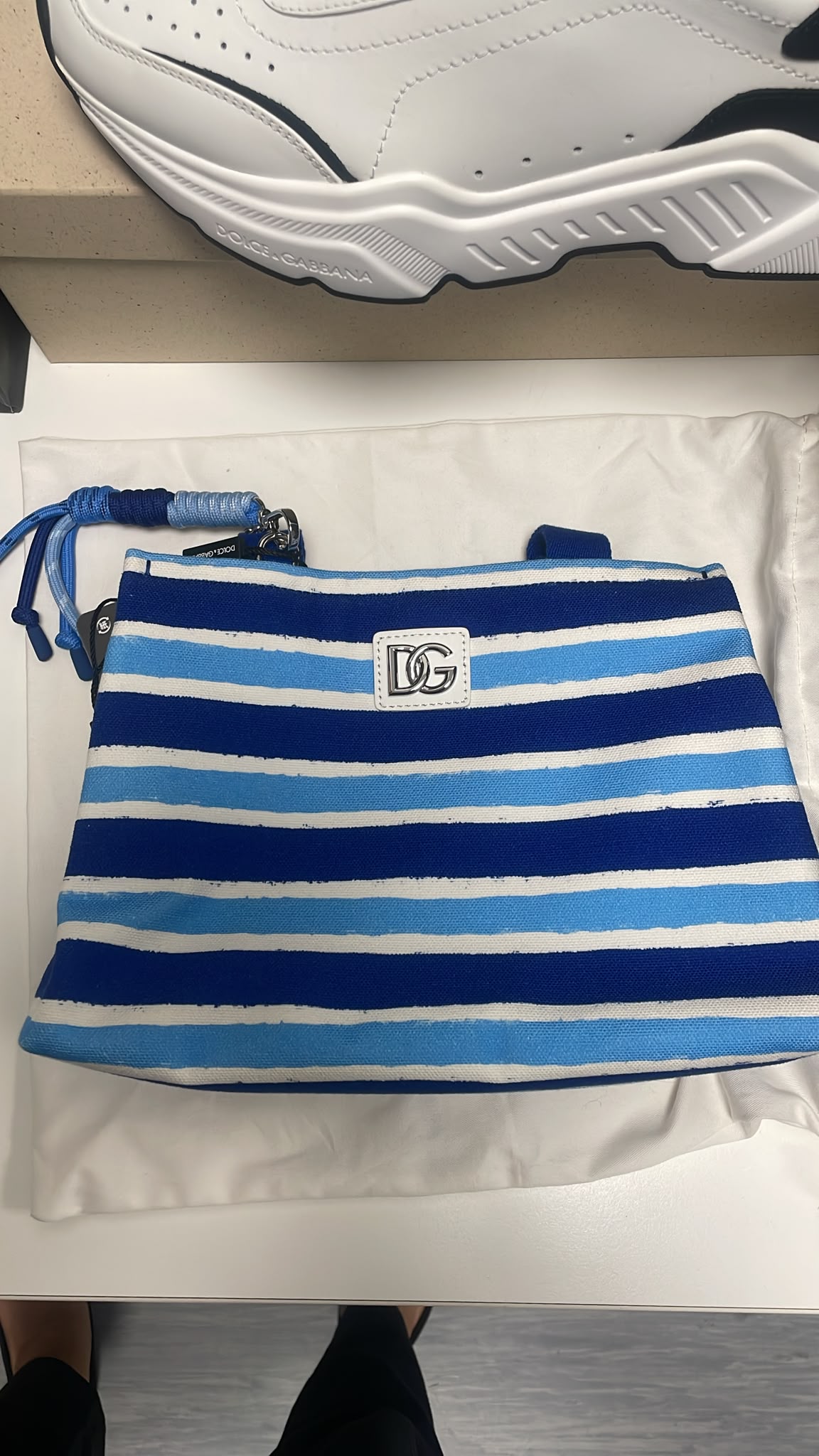 Striped Canvas Tote Bag