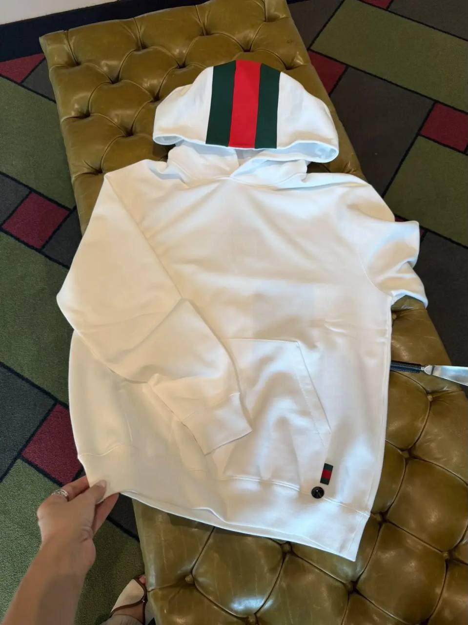 Web Stripe Hooded Sweatshirt