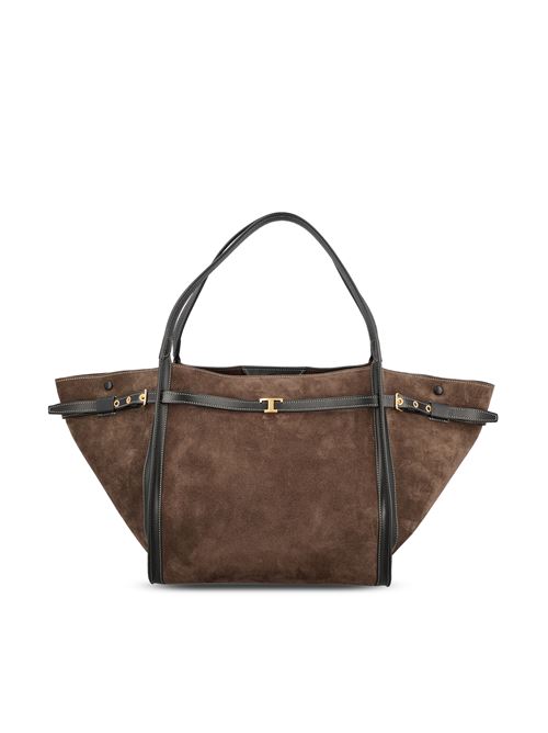 Borsa realizzata in pelle scamosciata