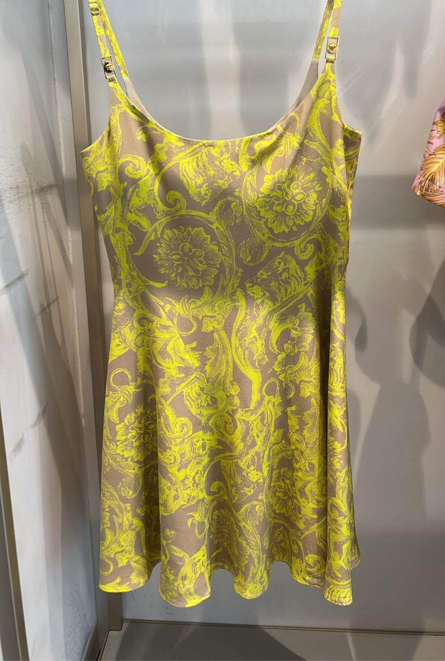 Barocco Print Silk Mini Dress