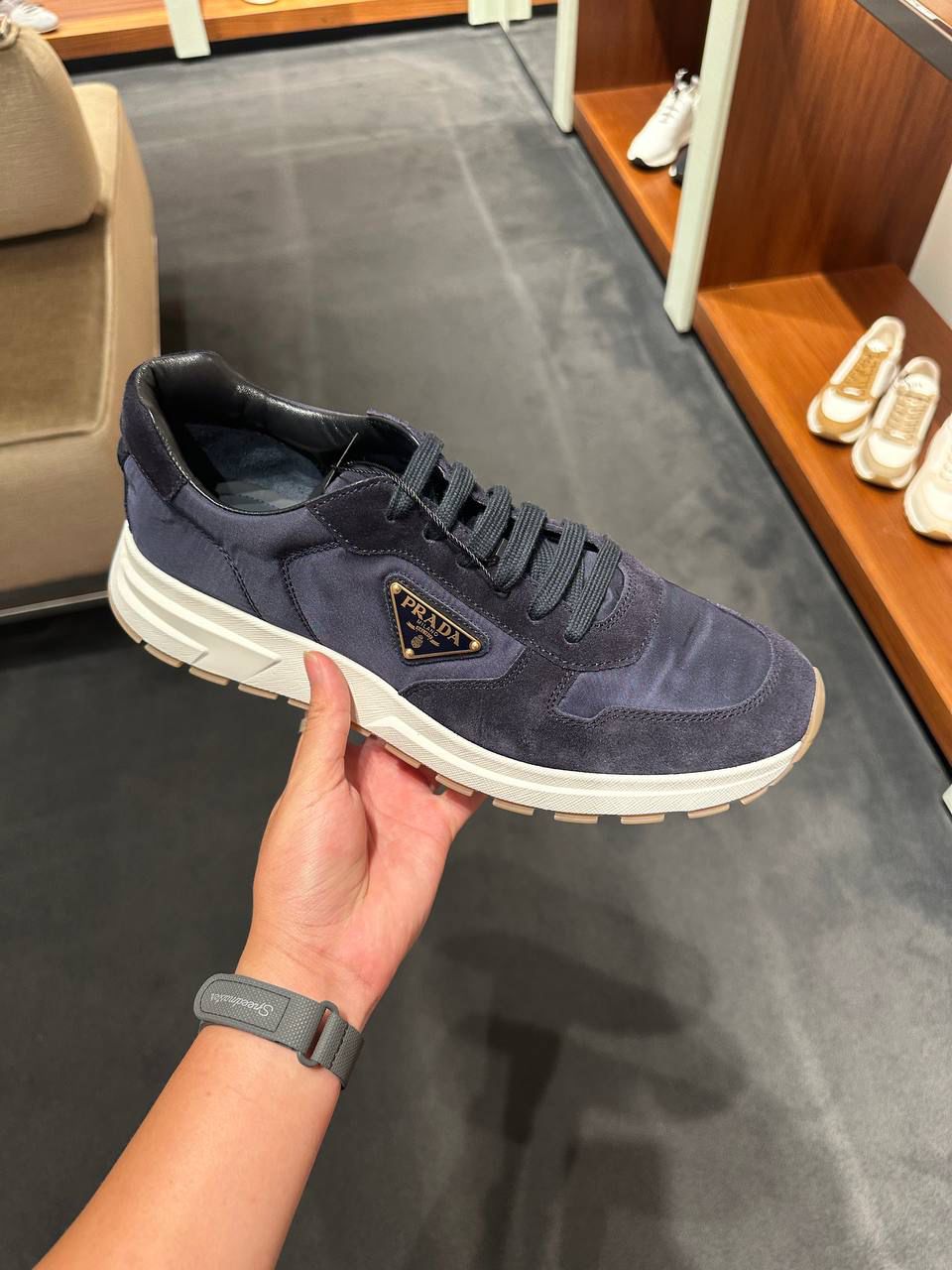 Suede and Fabric Sneakers