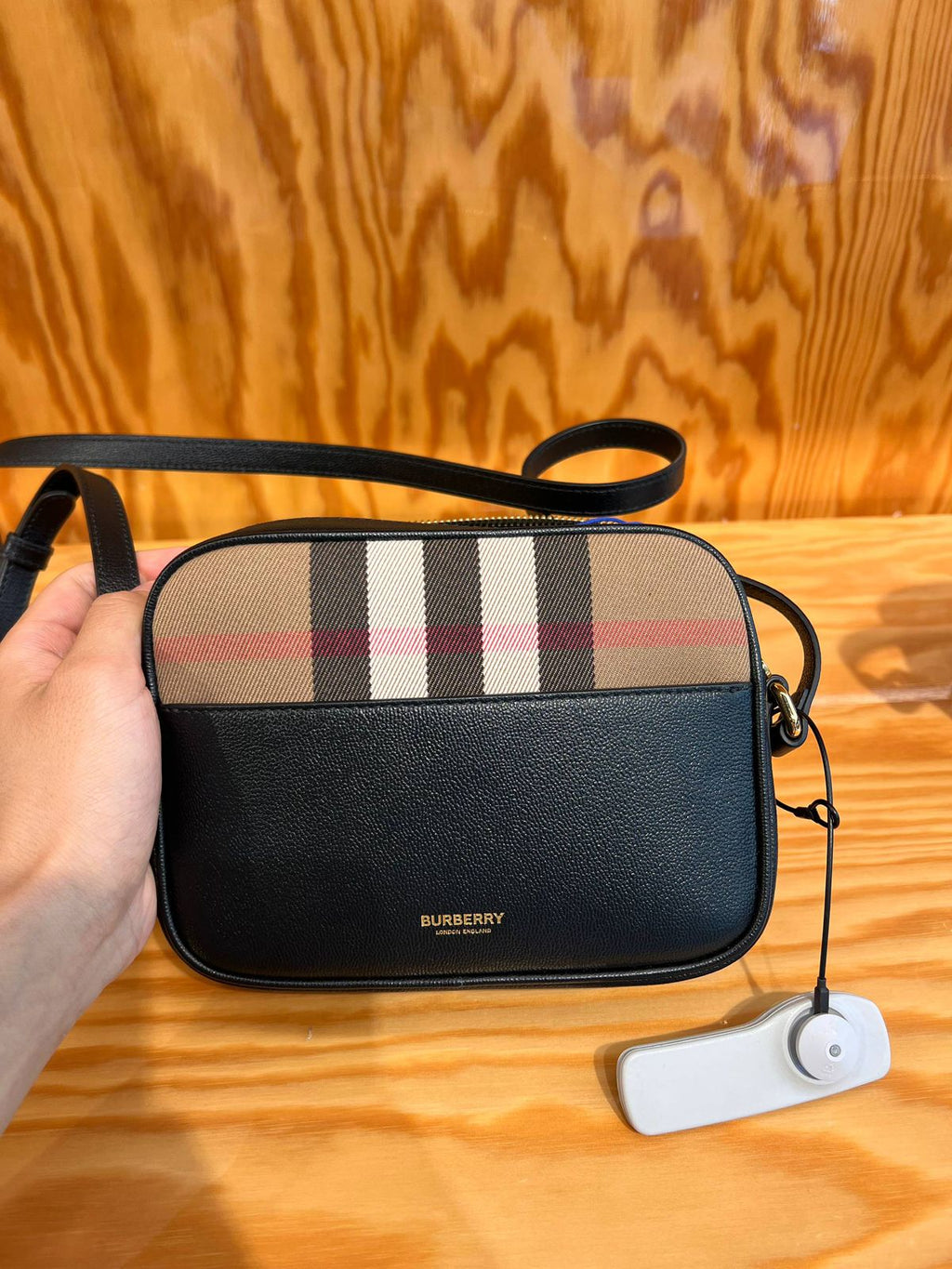Mini Vintage Check and Leather Camera Bag