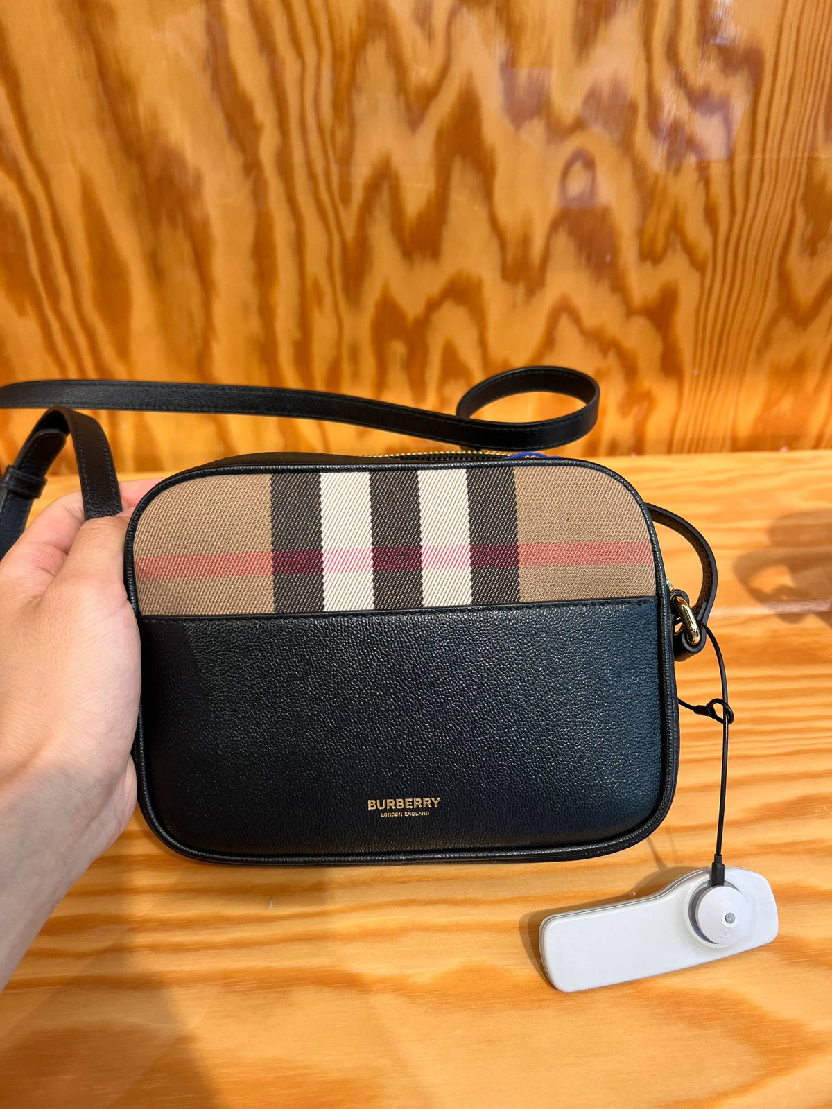 Mini Vintage Check and Leather Camera Bag