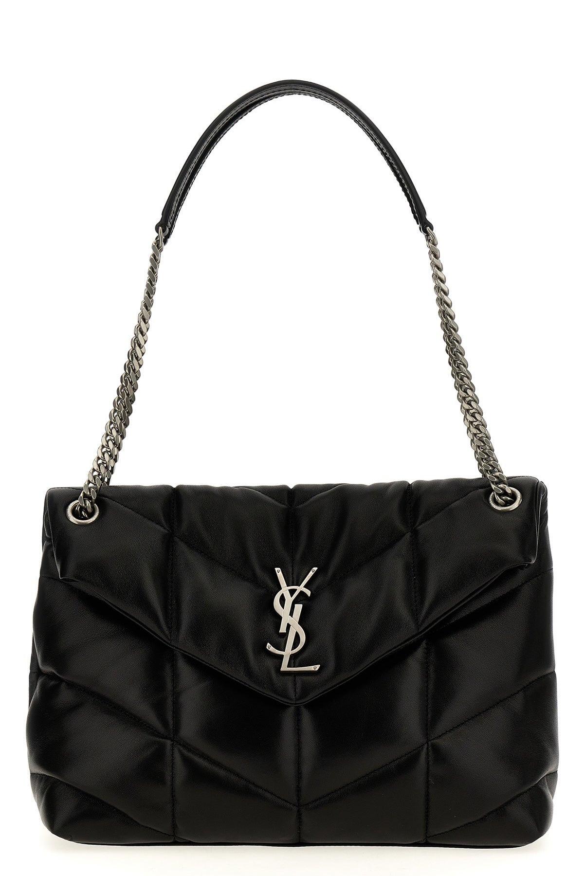 SAINT LAURENT ‘Puffer loulou’ midi shoulder bag For Women 100% calf leather (bos taurus)