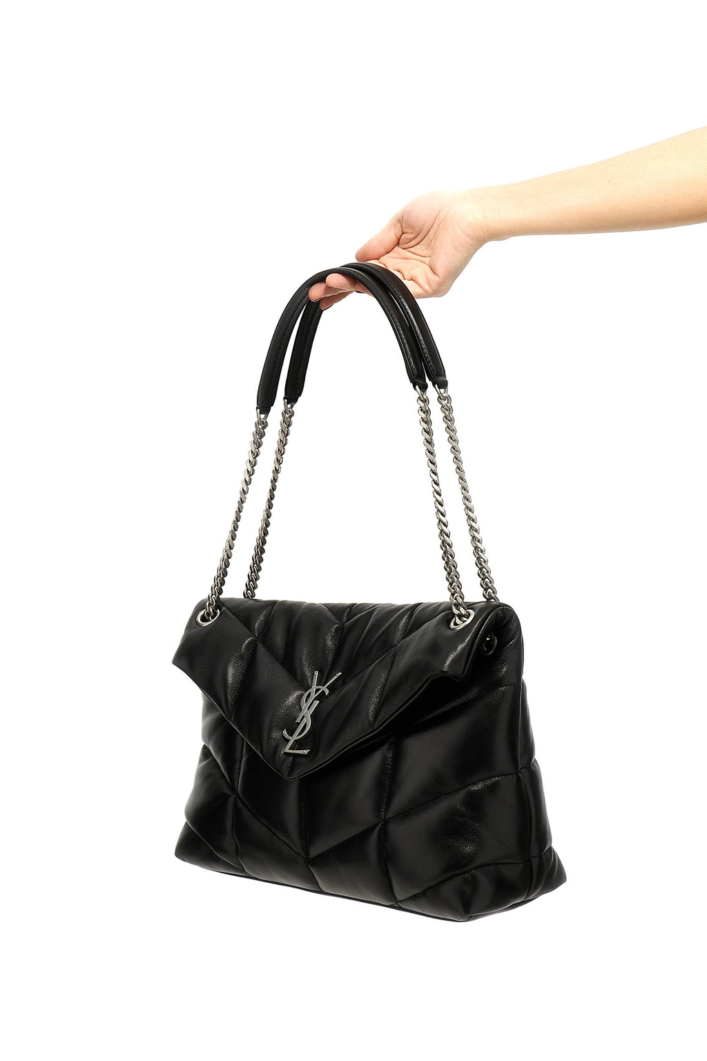SAINT LAURENT ‘Puffer loulou’ midi shoulder bag For Women 100% calf leather (bos taurus)