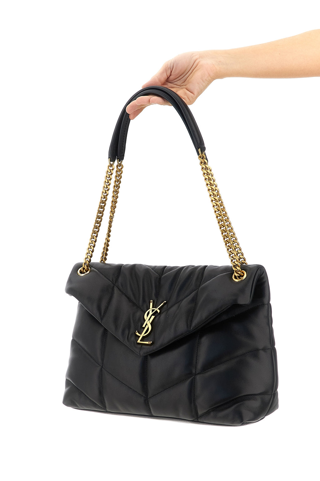 SAINT LAURENT 'Loulou Puffer' medium shoulder bag For Women 100% lamb leather (Ovis Aries)