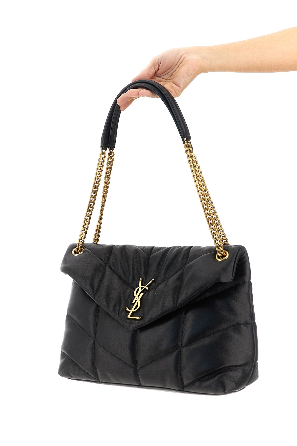 SAINT LAURENT 'Loulou Puffer' medium shoulder bag For Women 100% lamb leather (Ovis Aries)