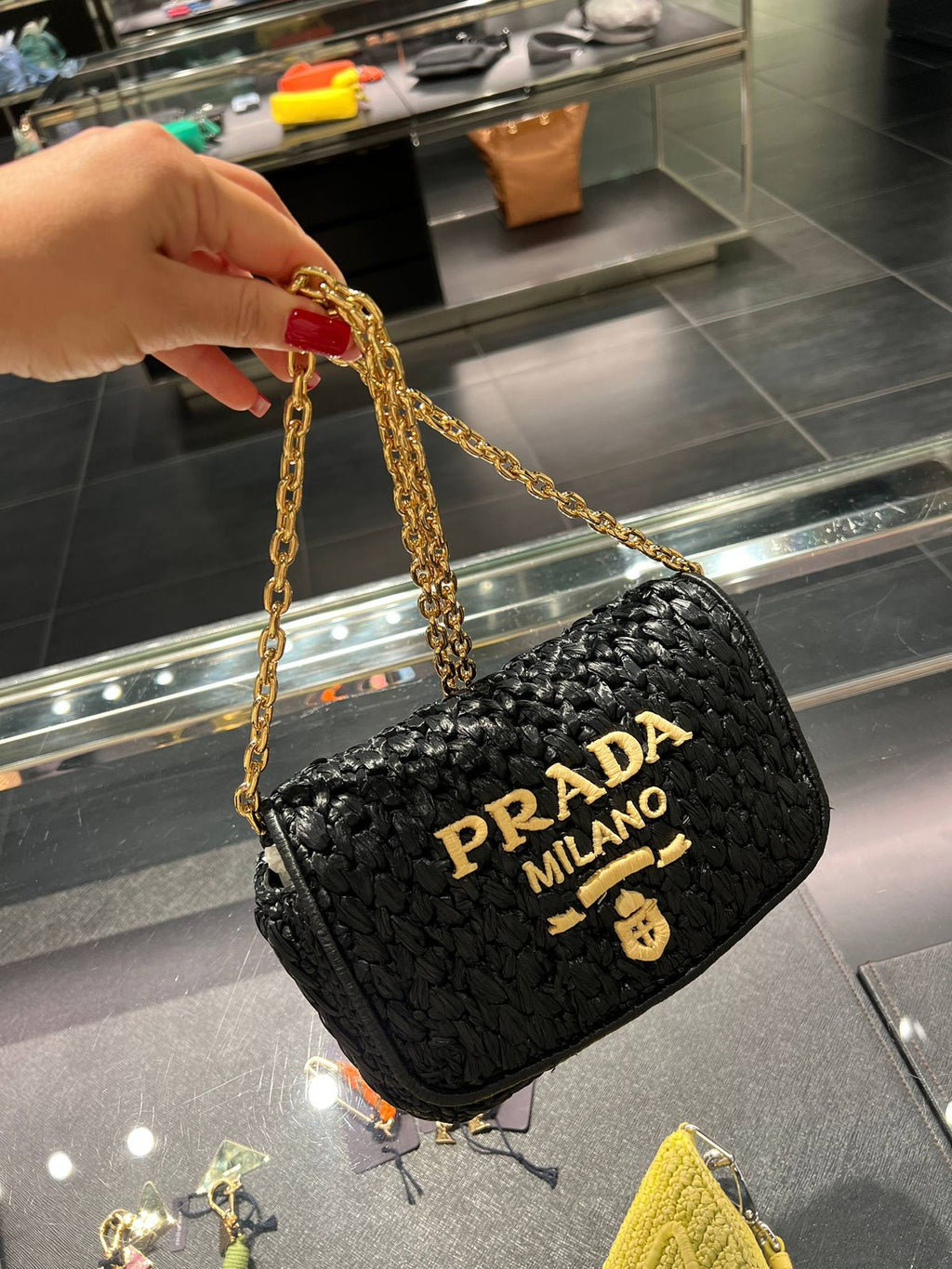 Prada Raffia Shoulder Bag