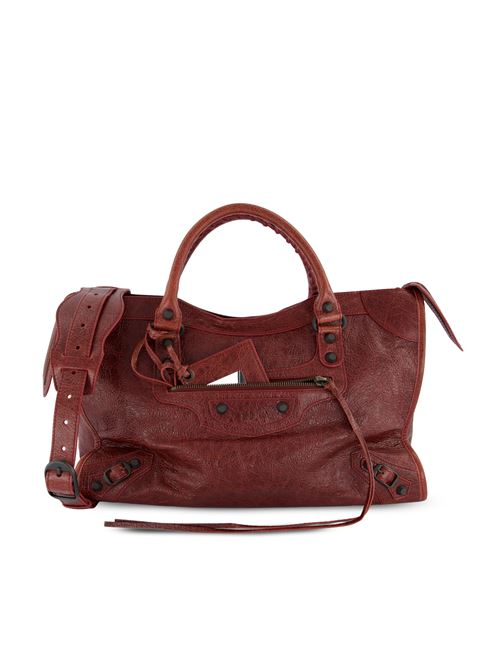 Borsa Le City Media in pelle di agnello Arena rosso bacca