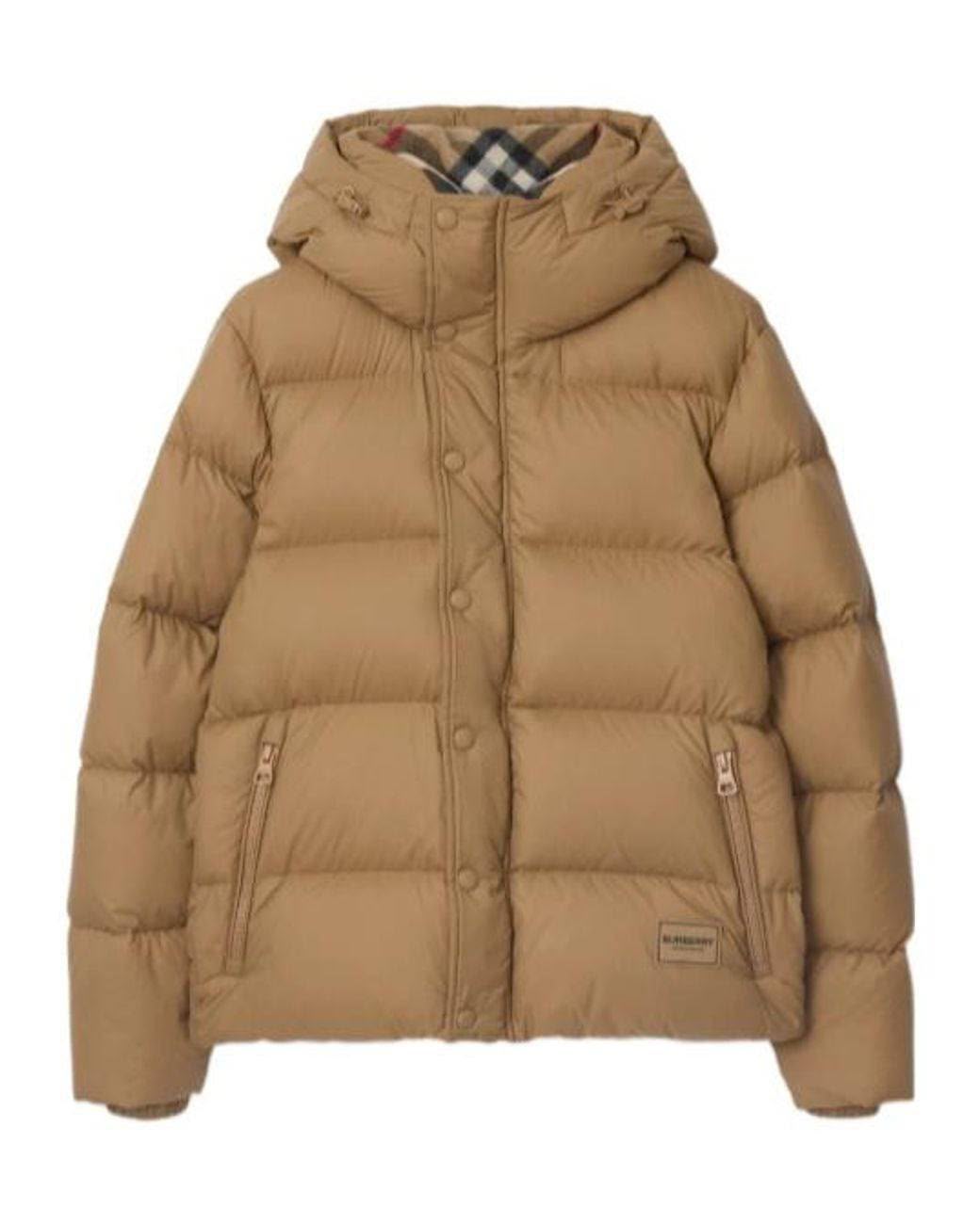 Detachable Hood Check-Lined Puffer Jacket