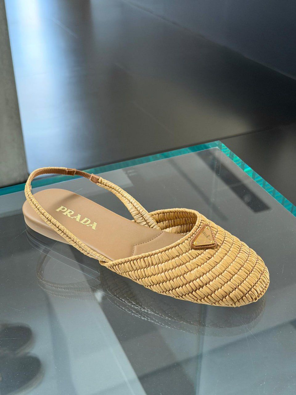 Woven Straw Slingback Flats