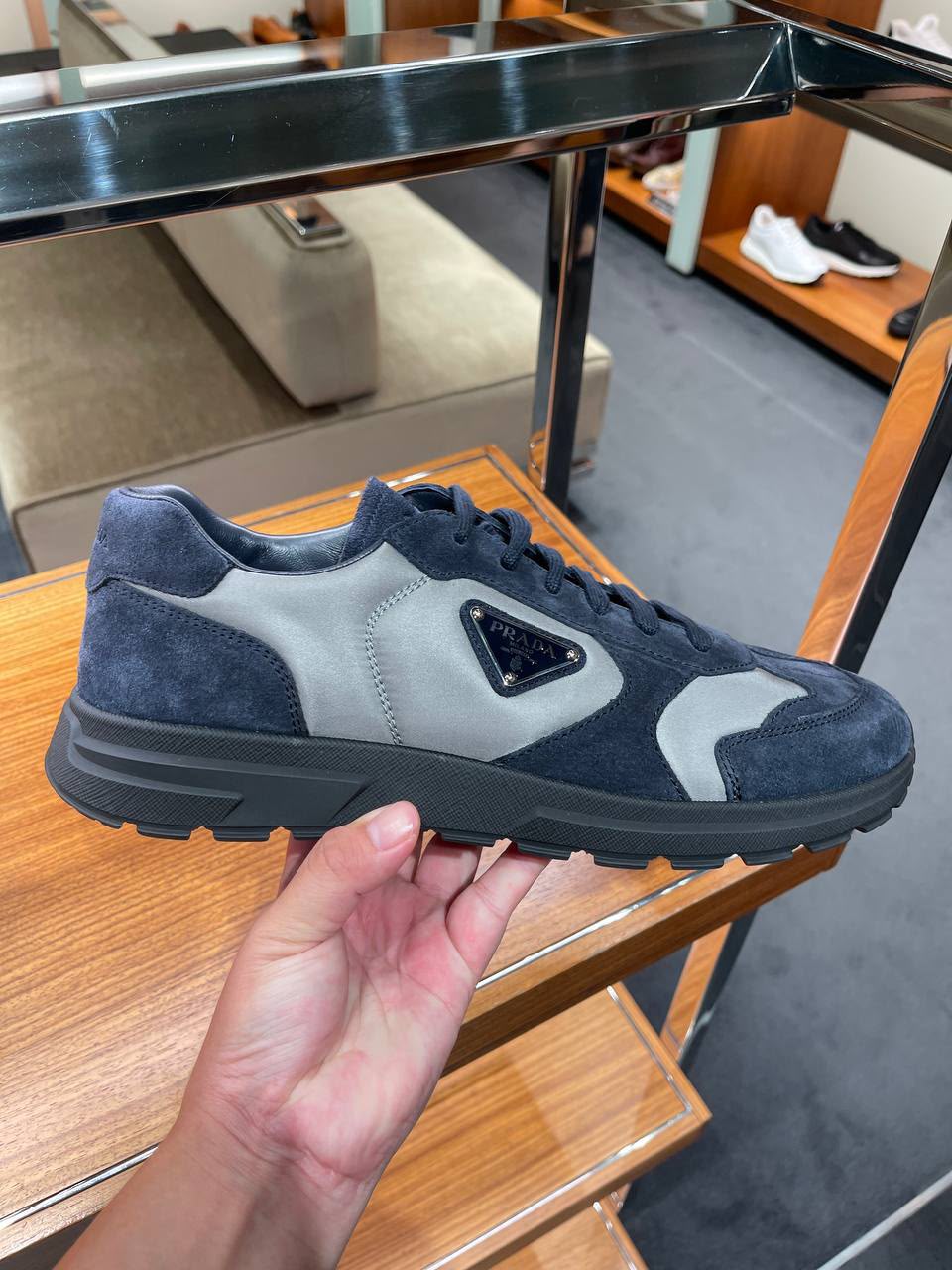 Suede and Re-Nylon Sneakers