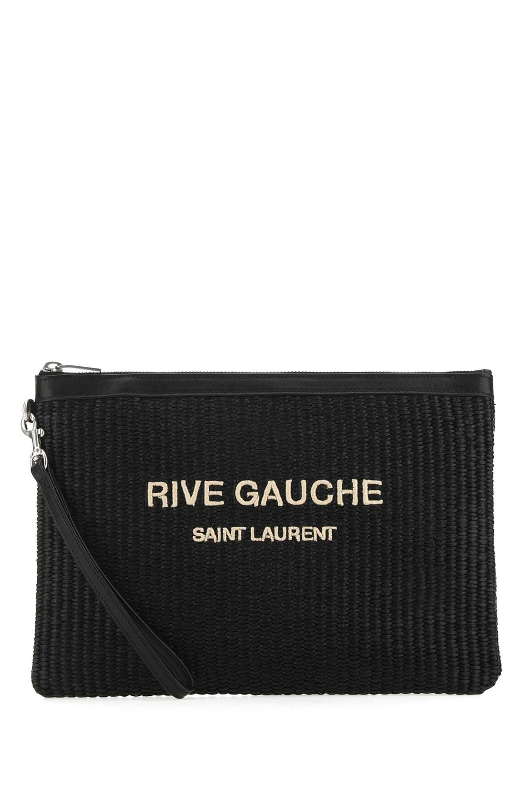 SAINT LAURENT CLUTCH For Men Exterior: 100% Raffia Lining: 100% Fabric Finish