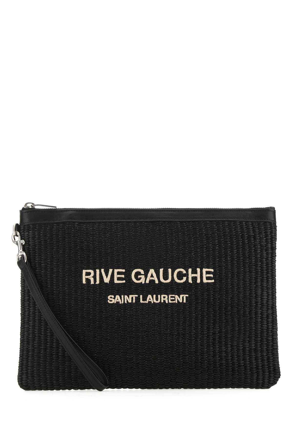 SAINT LAURENT CLUTCH For Men Exterior: 100% Raffia Lining: 100% Fabric Finish