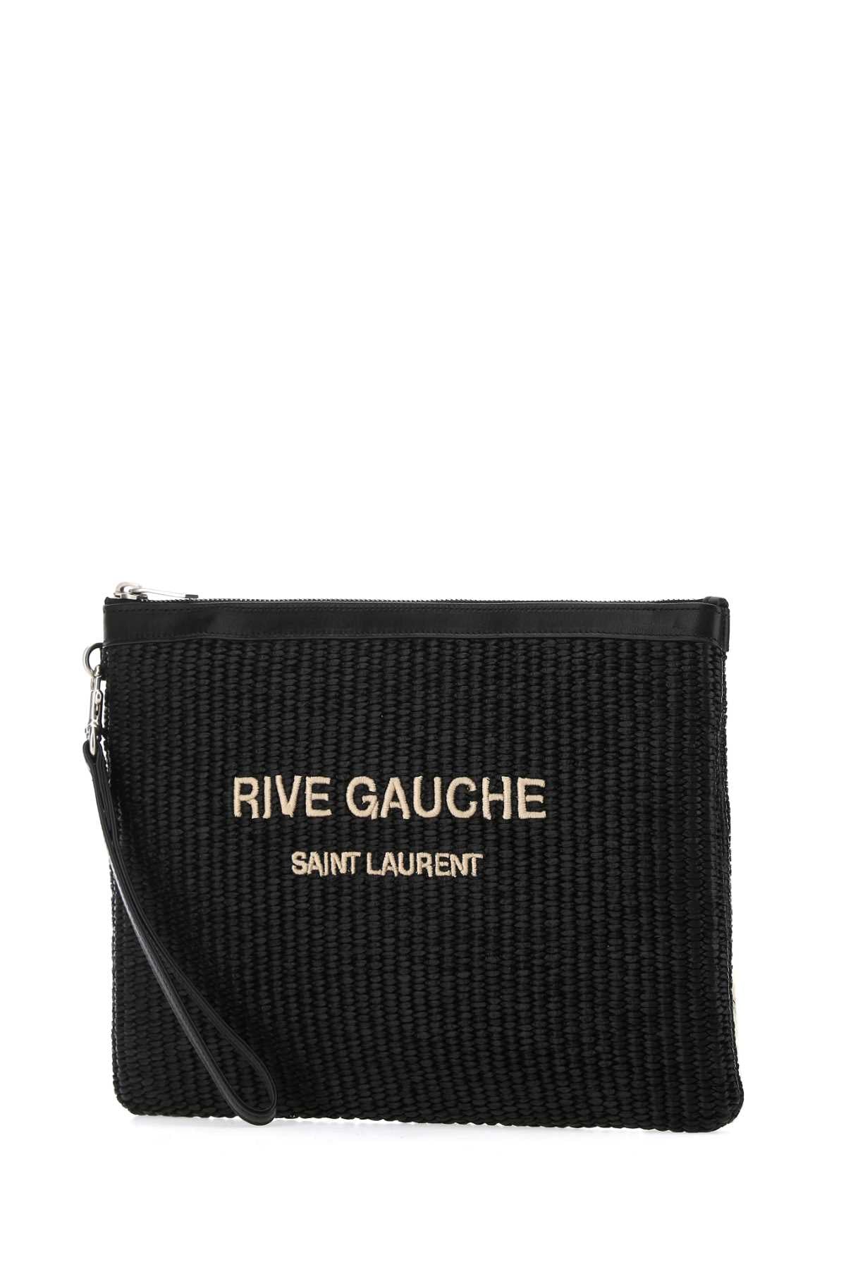 SAINT LAURENT CLUTCH For Men Exterior: 100% Raffia Lining: 100% Fabric Finish