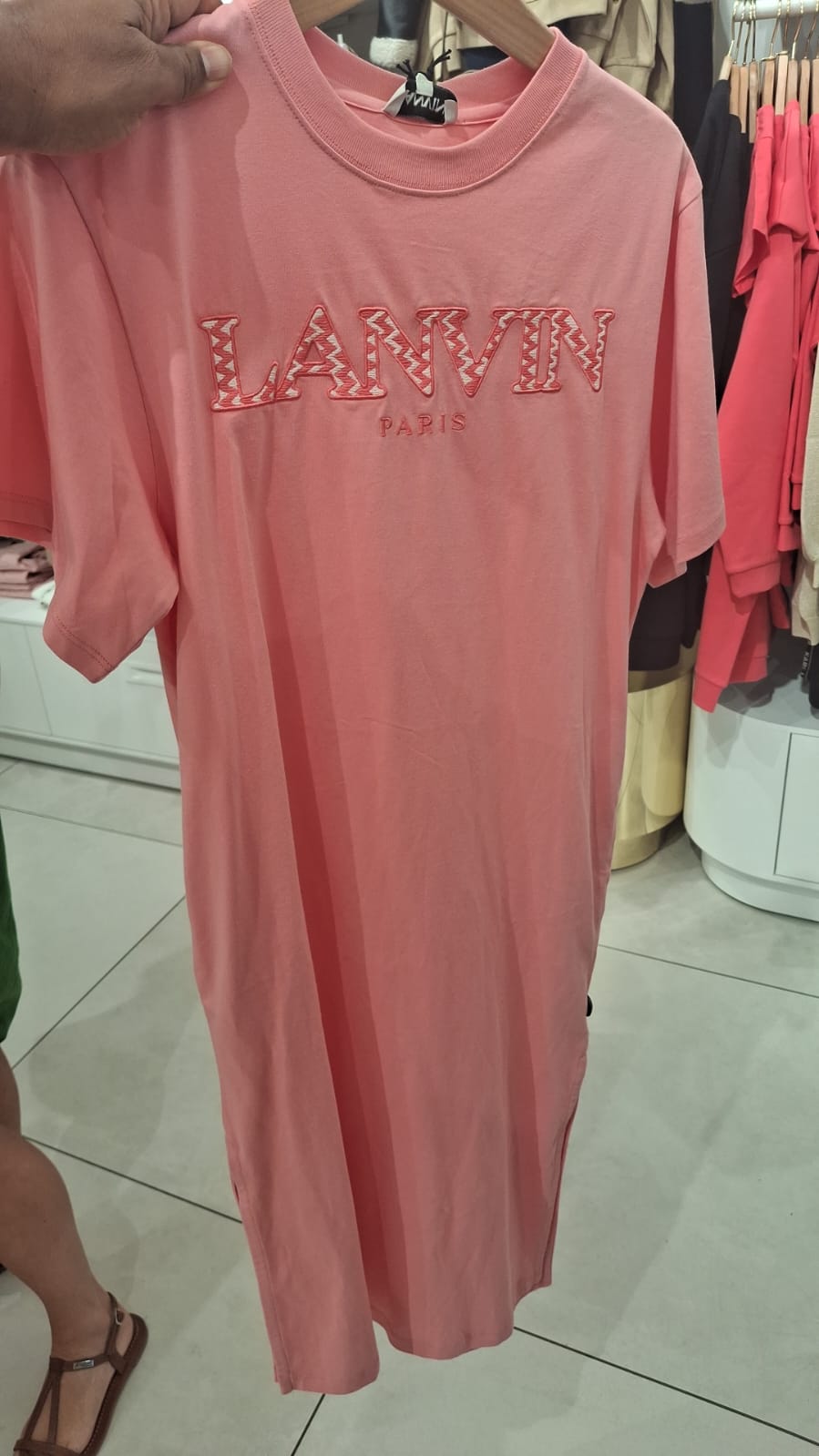 Paris Embroidered Logo T-Shirt Dress