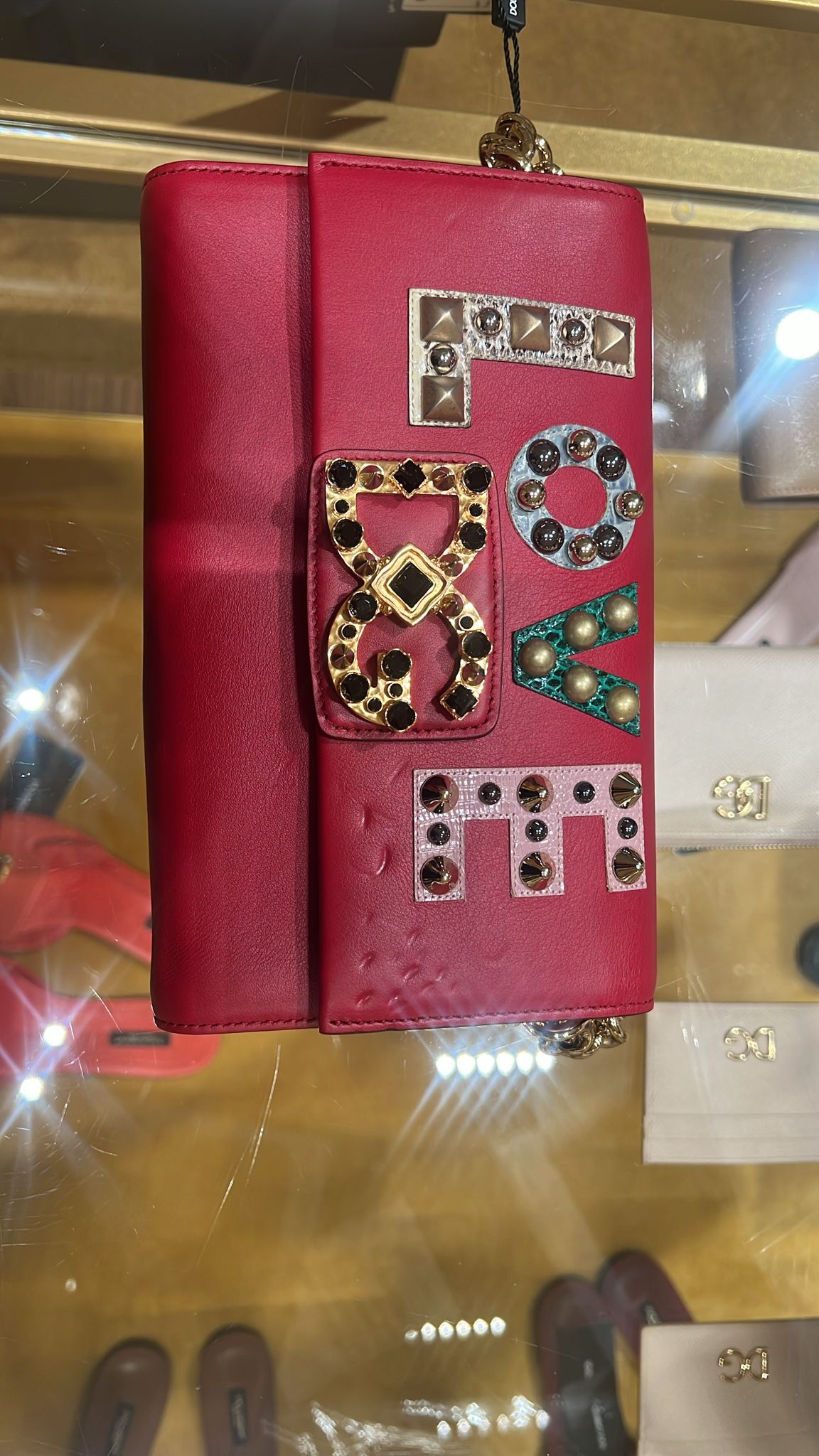 DG Logo Embellished Shoulder Bag