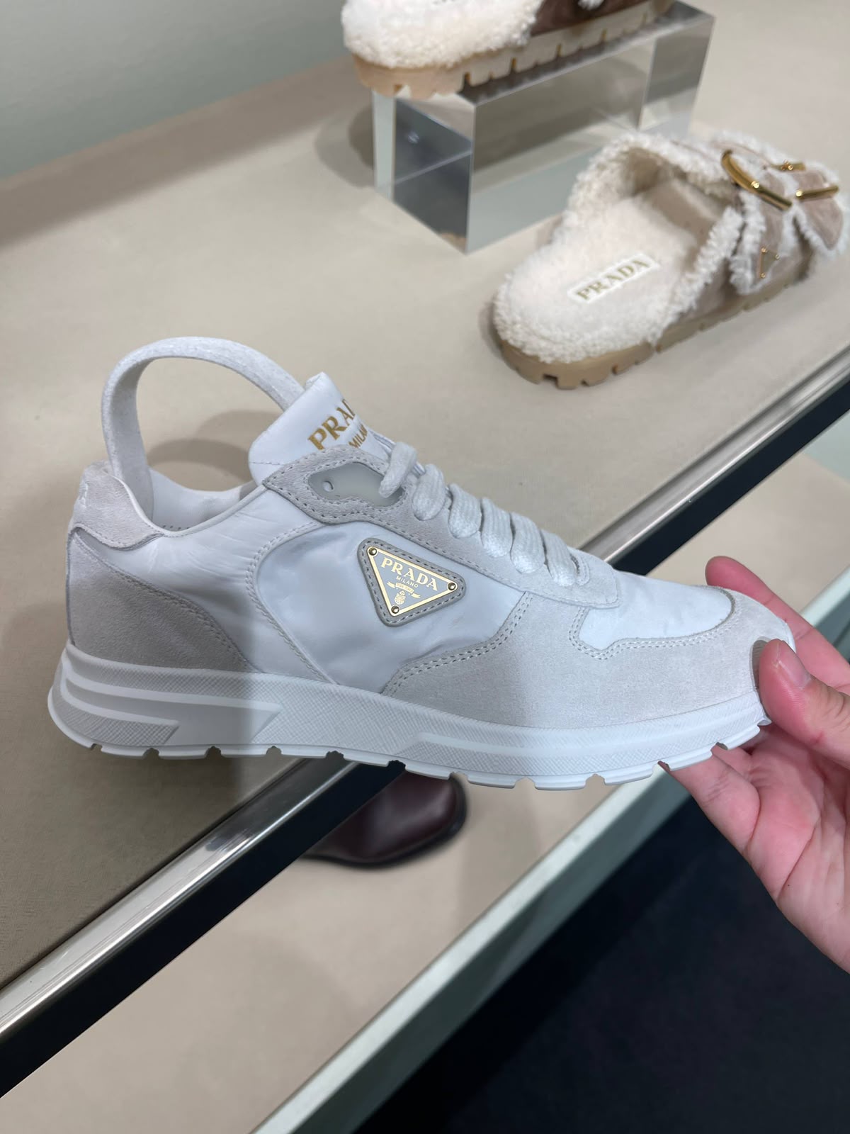 Downtown Leather and Re-Nylon Sneakers