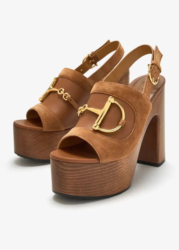 Horsebit Suede Platform Sandals