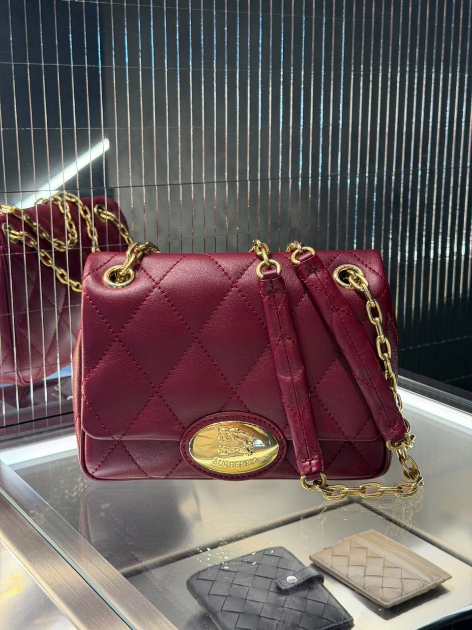 Quilted Leather Small Shield Bag