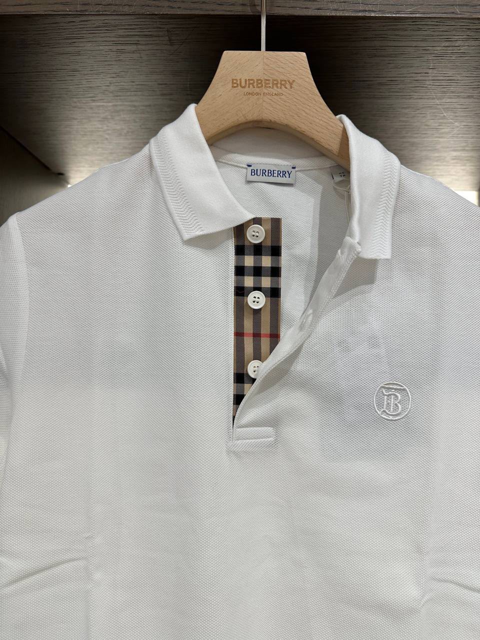 Check Placket Cotton Piqué Polo Shirt
