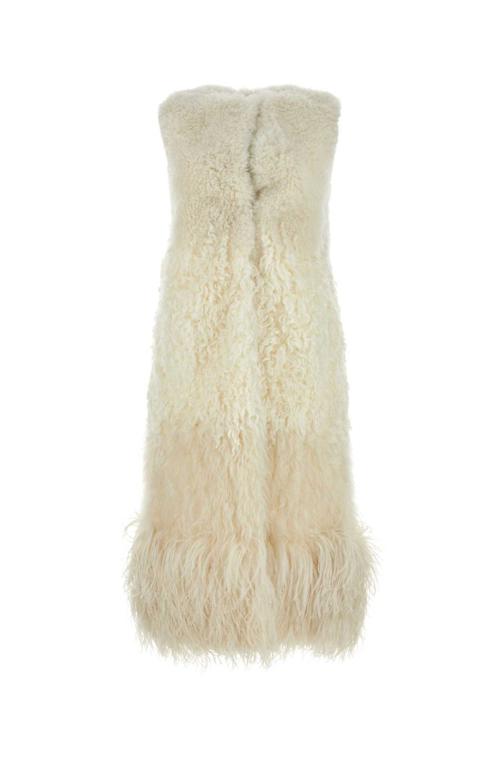 PRADA GILET For Women Exterior: 100% Kidassia goat 100% Mongolian sheep Lining: 100% Silk