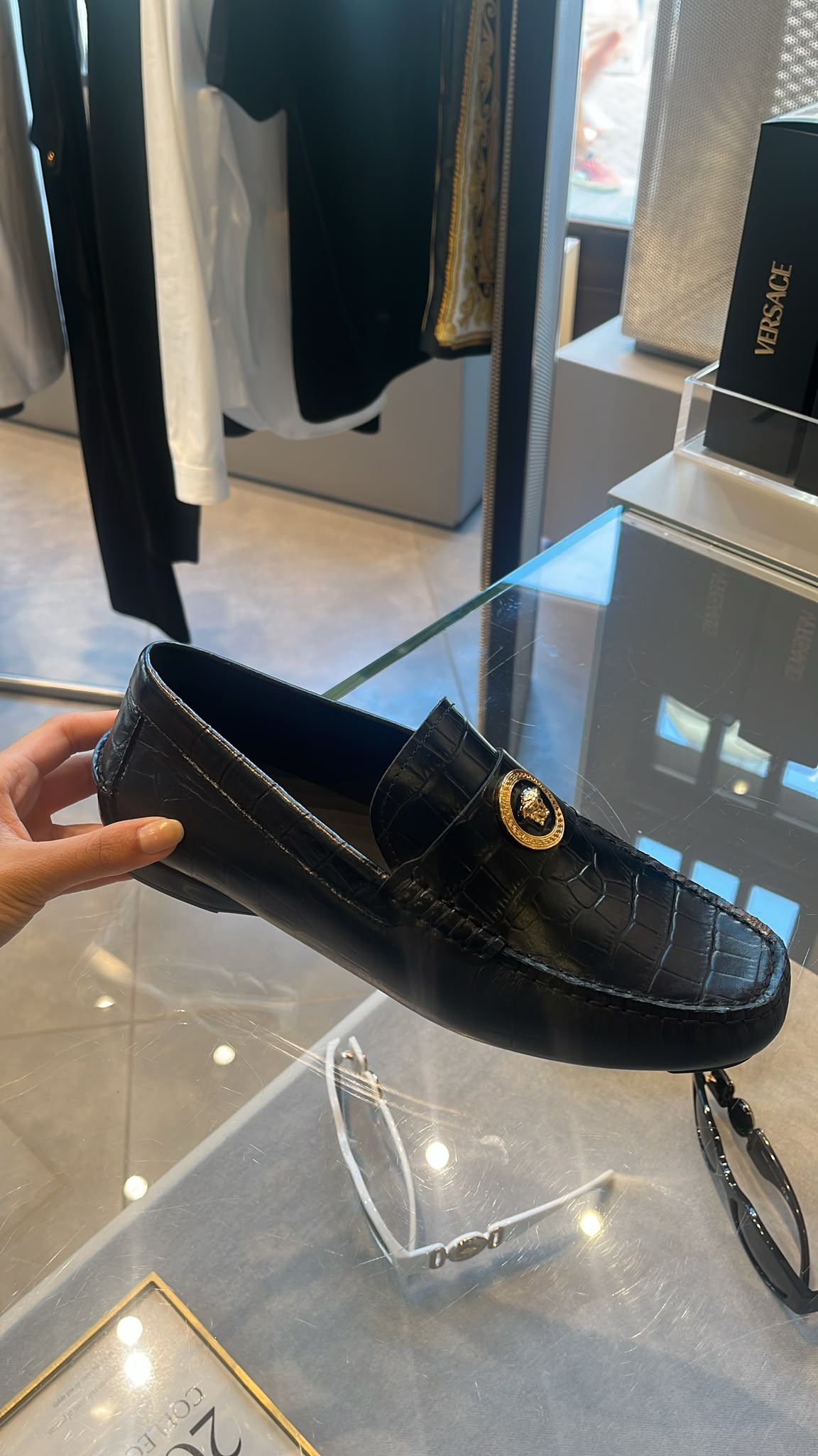 La Medusa Crocodile-Effect Loafers