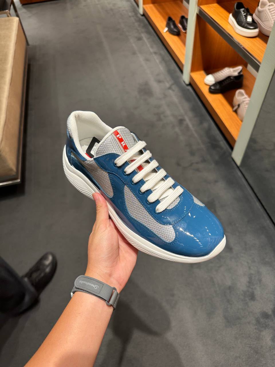 America's Cup Patent Leather and Mesh Sneakers