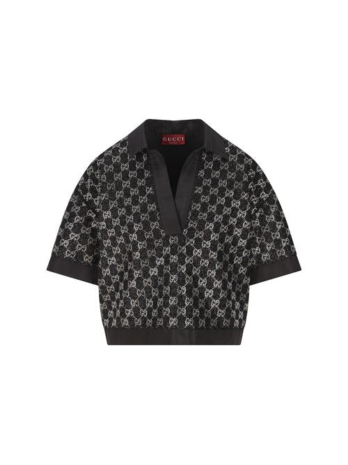 Maglia realizzata in viscosa e fibra metallizzata