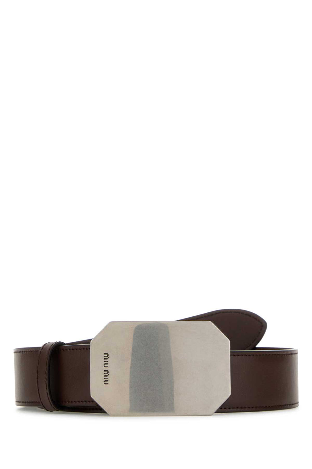 MIU MIU CINTURE For Women Exterior: 100% Calf Finishing: Silver metal